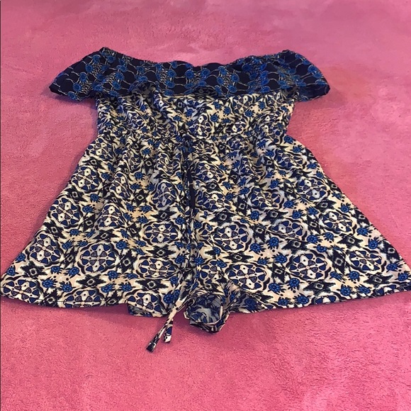 Nordstrom Zoe & Rose Blue Strapless Romper Small - Picture 4 of 8